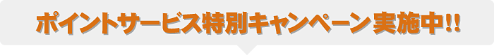 ポイントサービス特別キャンペーン実施中！！