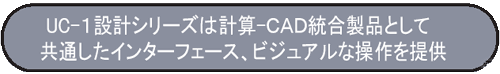 UC-1設計シリーズは計算－CAD統合製品として共通したインターフェース、ビジュアルな操作を提供